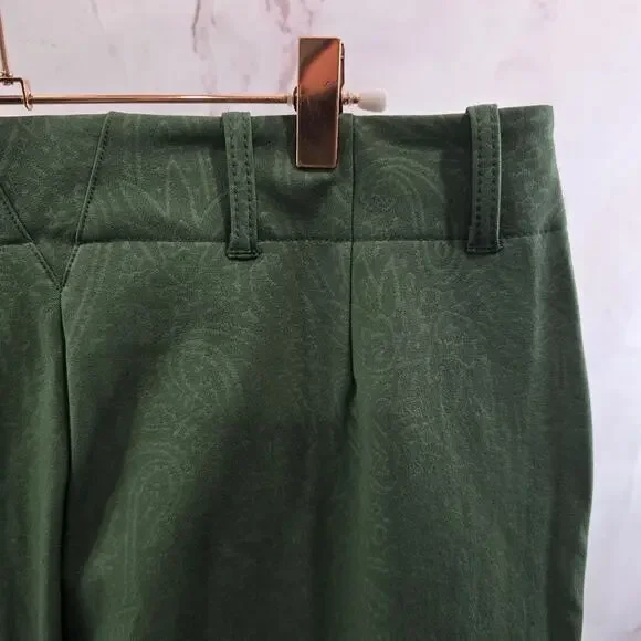 ARIAT Breeches Womens 34 L Green Riding Pant Seat Equestrian Paisley Pro Series - Picture 10 of 11